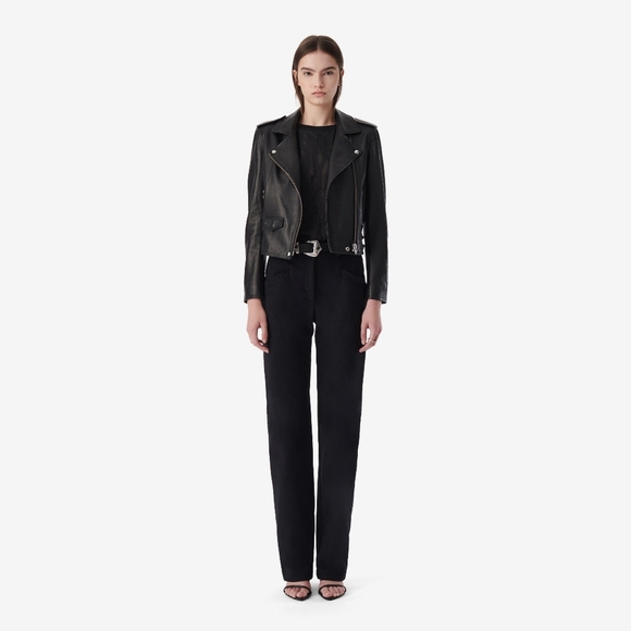 IRO ASHVILLE short lambskin jacket. Slim fit size 40 black - Picture 3 of 6